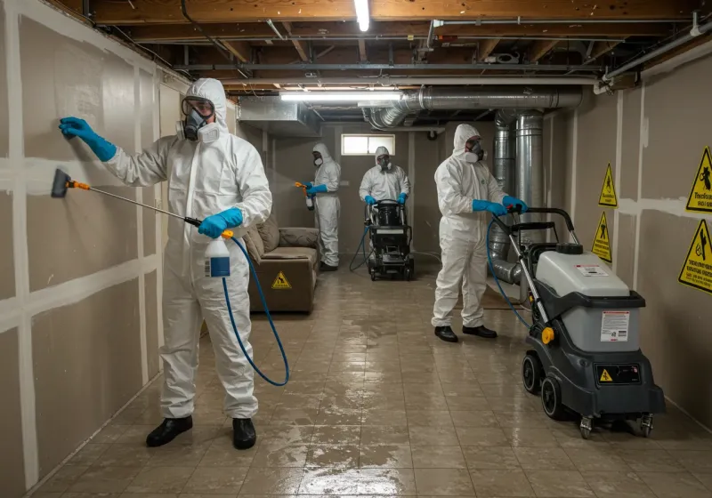 Basement Moisture Removal and Structural Drying process in Weyers Cave, VA